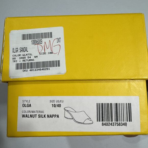 Mercedes Castillo Olga Women’s Sandals Size US 10 EU 40 Walnut Silk Nappa - Picture 8 of 10